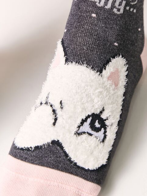 Хлопковые носки TIP-TOP с пушистым рисунком "Котик" - купить в интернет-магазине Conte
