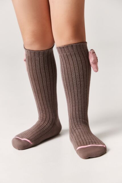 Удлиненные носки в рубчик с декоративной игрушкой «Вear» - купить в интернет-магазине Conte