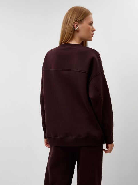Свободный свитшот из футера с акцентными манжетами LD 3229 - купить в интернет-магазине Conte