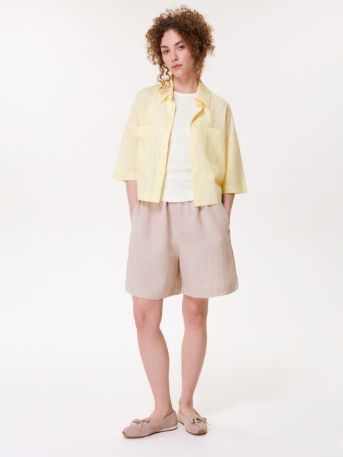 Укороченная льняная рубашка с карманами LRU 3585 - купить в интернет-магазине Conte