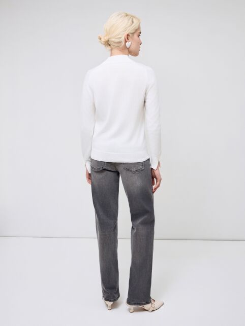 Джемпер из хлопка и модала с разрезами на манжетах LDK 24106 - купить в интернет-магазине Conte