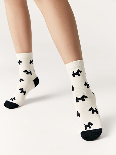 Хлопковые носки CLASSIC с рисунком «Собачки» - купить в интернет-магазине Conte