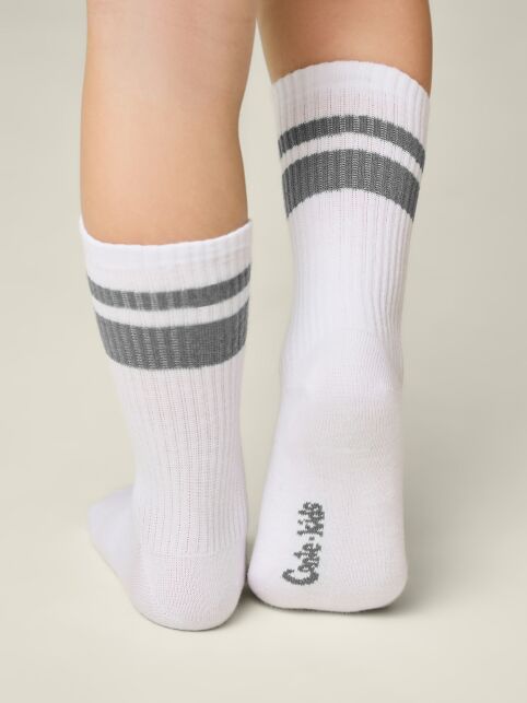 Удлиненные носки с двойной контрастной линией на резинке - купить в интернет-магазине Conte