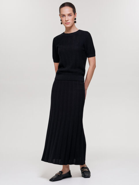 Юбка-midi из пряжи с хлопком и модалом LDK2562 - купить в интернет-магазине Conte