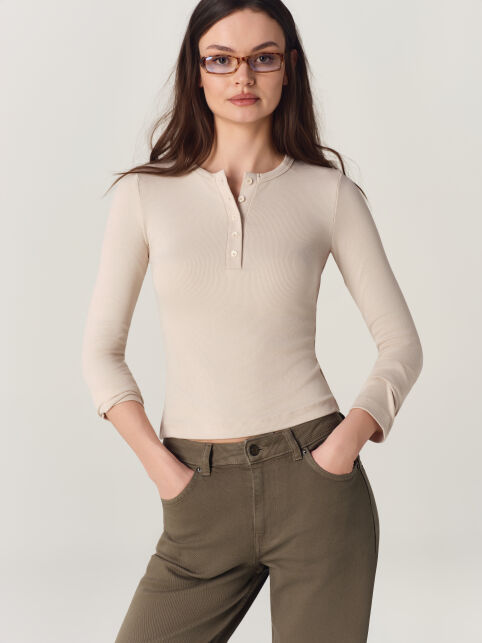 Джемпер из вискозы в рубчик с планкой на пуговицах LD 3420 - купить в интернет-магазине Conte