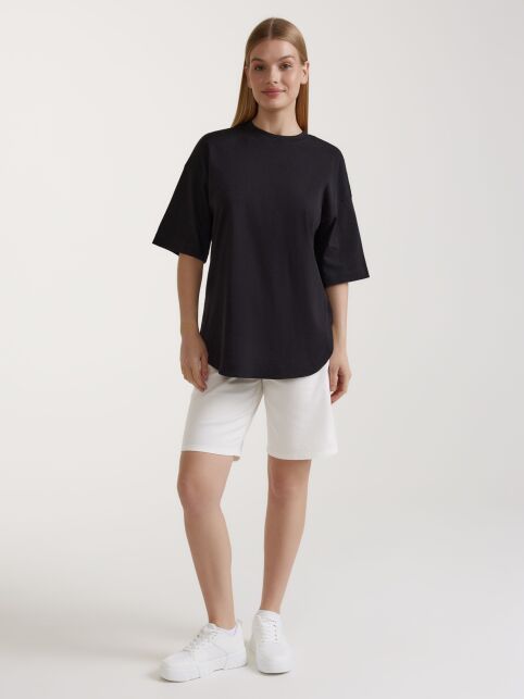 Футболка из хлопка с фигурным низом LD 3087 - купить в интернет-магазине Conte