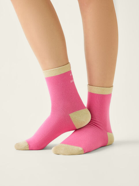 Хлопковые носки с люрексом и надписью «К себе с заботой» - купить в интернет-магазине Conte