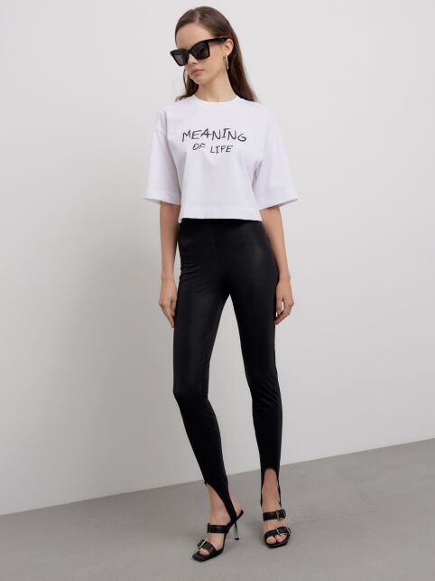 Леггинсы с полиуретановым покрытием и со штрипками LLG 2828 - купить в интернет-магазине Conte