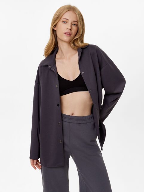 Рубашка из плотного костюмного полотна с разрезами по бокам LRU 3217 - купить в интернет-магазине Conte