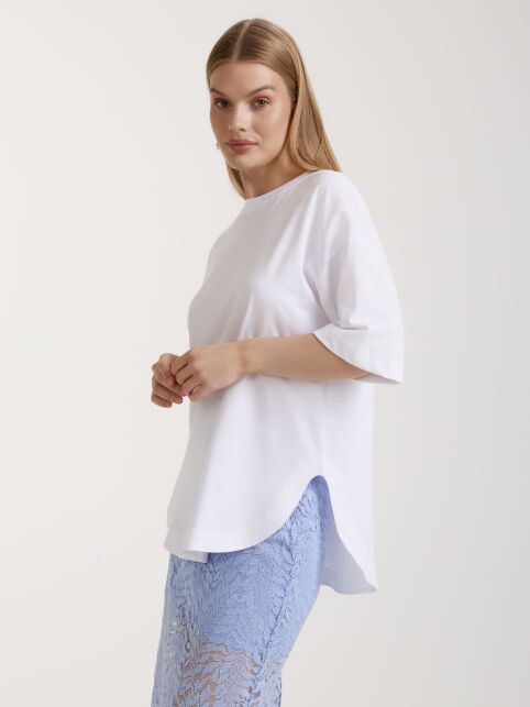 Футболка из хлопка с фигурным низом LD 3087 - купить в интернет-магазине Conte