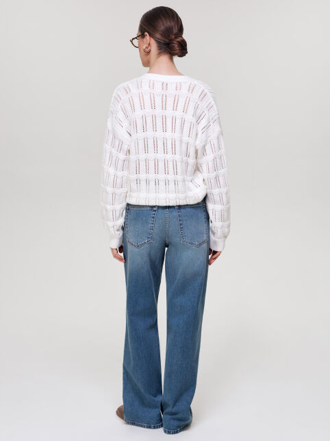 Жакет с ажурным переплетением свободного силуэта из пряжи с хлопком LDK2566 - купить в интернет-магазине Conte