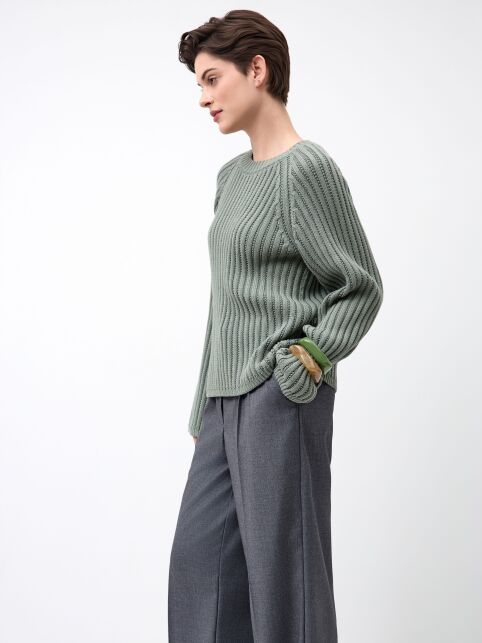 Джемпер объёмного силуэта из хлопковой пряжи LDK 24117 - купить в интернет-магазине Conte