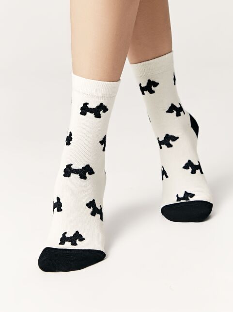 Хлопковые носки CLASSIC с рисунком «Собачки» - купить в интернет-магазине Conte