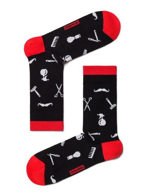 Хлопковые носки HAPPY с рисунком «Барбершоп» - купить в интернет-магазине Conte
