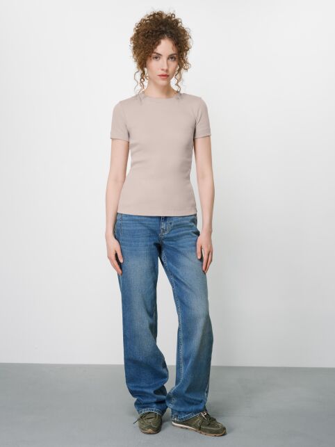 Футболка из хлопка в рубчик BASIC COLLECTION - купить в интернет-магазине Conte