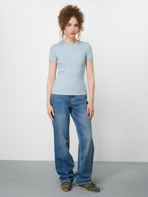 Футболка из хлопка в рубчик BASIC COLLECTION - купить в интернет-магазине Conte
