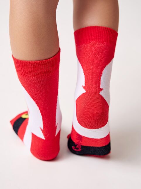 Новогодние красные носки с рисунком «Санта» - купить в интернет-магазине Conte
