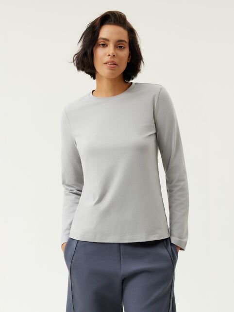 Лонгслив из хлопка с прямого кроя BASIC COLLECTION - купить в интернет-магазине Conte