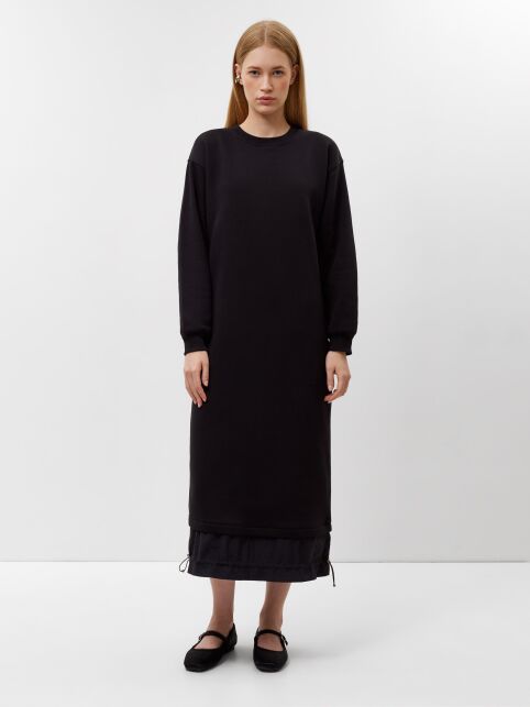 Платье из футера с начёсом и фактурной вставкой по низу LPL 3228 - купить в интернет-магазине Conte