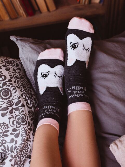 Хлопковые носки TIP-TOP с пушистым рисунком "Котик" - купить в интернет-магазине Conte