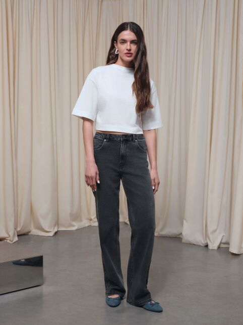 Чёрные джинсы straight ULTRA-LONG с эффектом потёртостей СON-799 - купить в интернет-магазине Conte