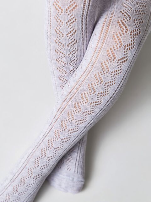 Ажурные светло-серые хлопковые колготки Miss - купить в интернет-магазине Conte