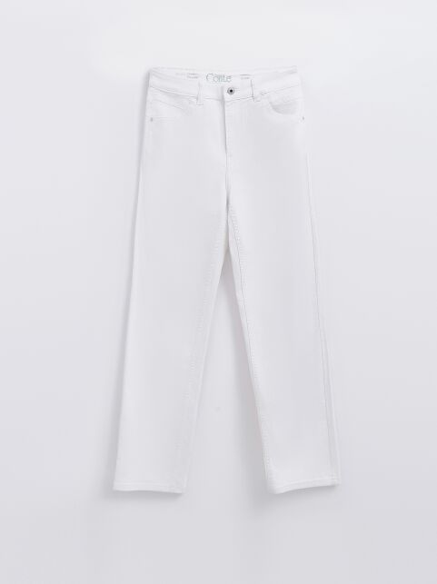 Классические белые джинсы прямого кроя CON-613 - купить в интернет-магазине Conte