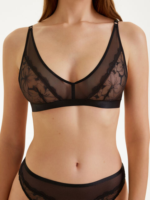 Бюстье с V-образной линией декольте из цветочного кружева и сетки ADORE LBE 3354 - купить в интернет-магазине Conte