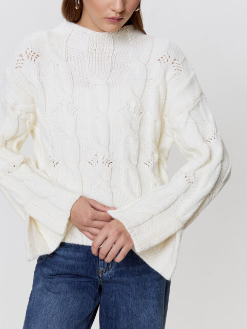 Джемпер с «косами» и разрезами на рукавах из пряжи с шерстью LDK 24134 - купить в интернет-магазине Conte