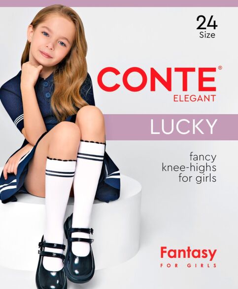 Гольфы с контрастными полосами из микрофибры LUCKY - купить в интернет-магазине Conte