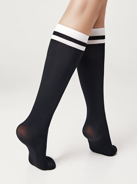 Плотные гольфы из микрофибры с контрастными полосами MODE - купить в интернет-магазине Conte