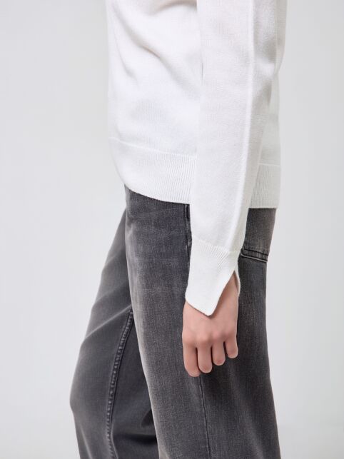 Джемпер из хлопка и модала с разрезами на манжетах LDK 24106 - купить в интернет-магазине Conte