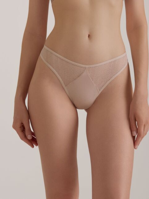 Трусы «бразилиано» из сетки с узором «зигзаг» WAVE LBR 2976 - купить в интернет-магазине Conte