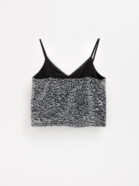 Топ с V-образным вырезом c пайетками на подкладке LTD 3151 Топ с V-образным вырезом c пайетками на подкладке LTD 3151 - купить в интернет-магазине Conte