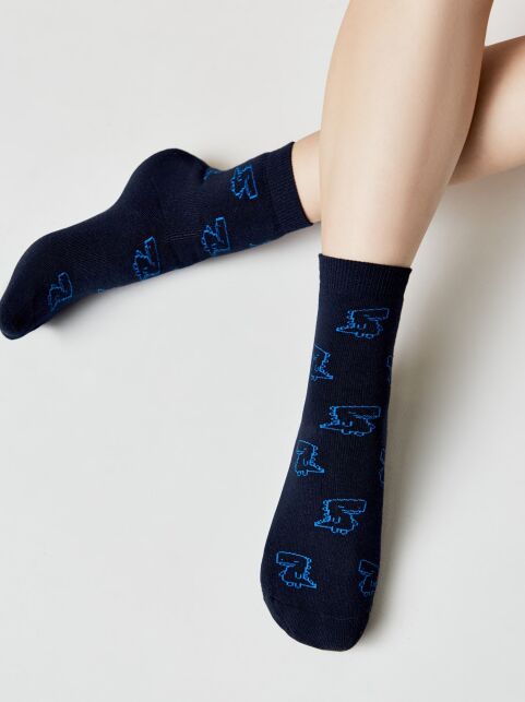 Махровые темно-синие носки SOF-TIKI с рисунком «Динозавры» - купить в интернет-магазине Conte