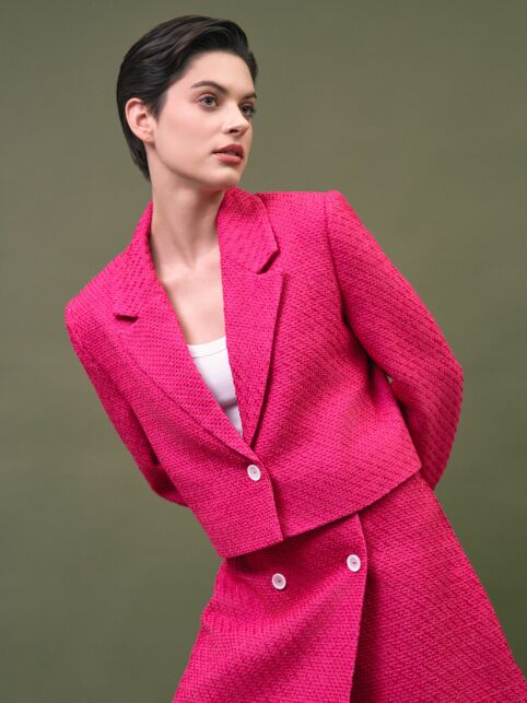 Укороченный жакет из твида LJ 3270 - купить в интернет-магазине Conte