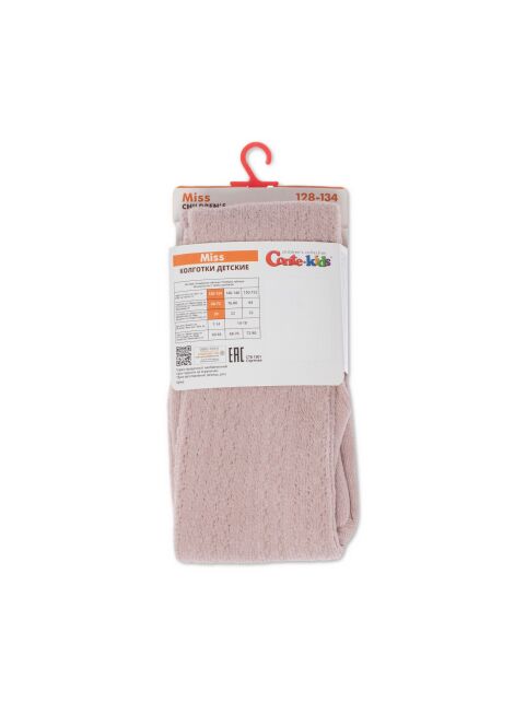 Ажурные пепельно-розовые хлопковые колготки Miss - купить в интернет-магазине Conte