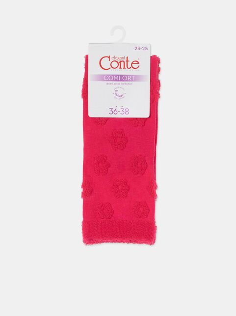 Махровые носки из хлопка с объемным рисунком «цветочки» COMFORT, модель 548 - купить в интернет-магазине Conte