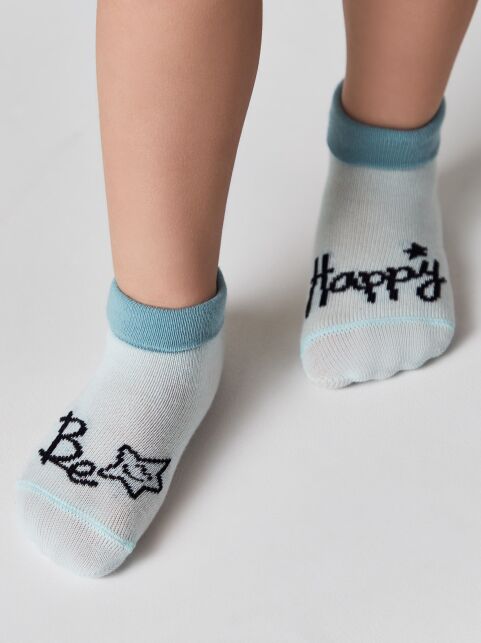 Хлопковые носки с рисунками «Bee happy» - купить в интернет-магазине Conte
