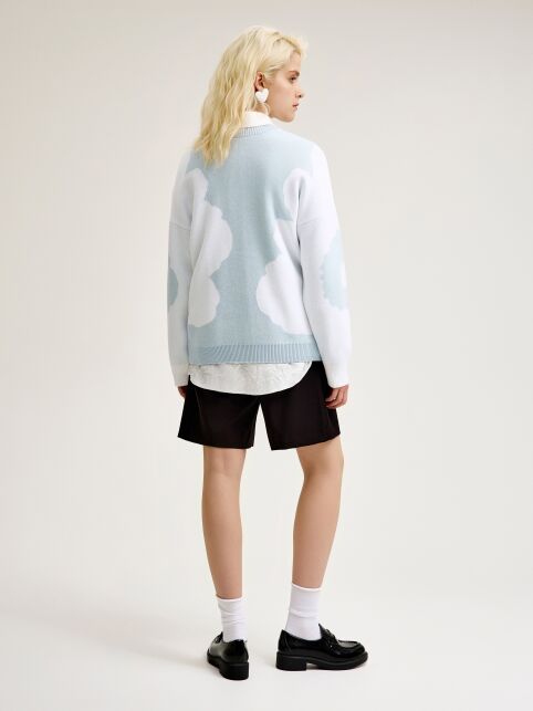 Джемпер объёмного силуэта с цветочным рисунком LDK 24122 - купить в интернет-магазине Conte