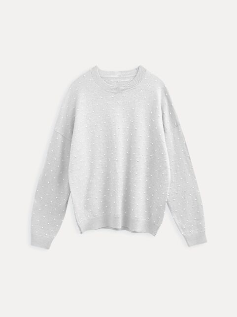 Джемпер с рисунком «в точки» из пряжи с хлопком и модалом LDK 24110 - купить в интернет-магазине Conte