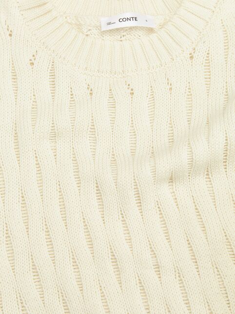 Ажурный джемпер свободного силуэта из пряжи с хлопком LDK 24119 - купить в интернет-магазине Conte