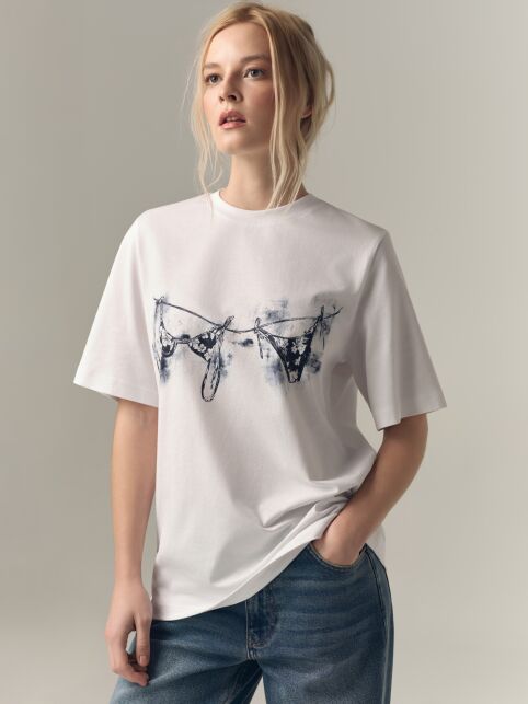 Футболка из хлопка с рисунком «Lingerie» LD 3036 - купить в интернет-магазине Conte