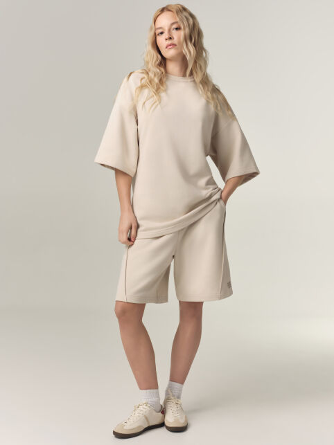 Удлинённые шорты из футера с декоративными швами - купить в интернет-магазине Conte