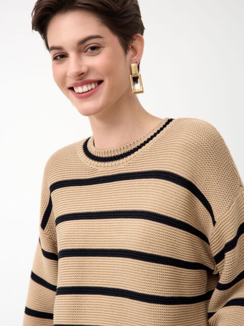 Джемпер в полоску из пряжи с хлопком LDK 24115 - купить в интернет-магазине Conte