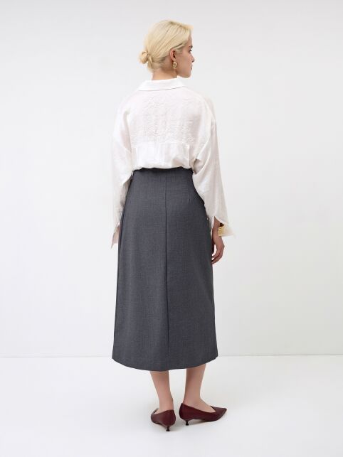 Юбка-midi на запах из костюмной ткани LU 3260 - купить в интернет-магазине Conte