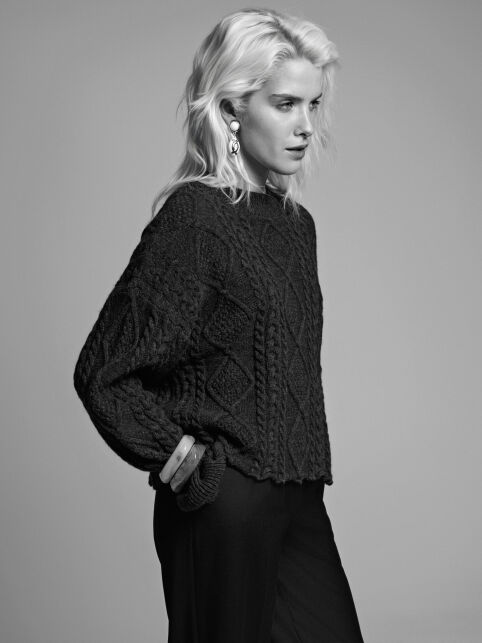 Укороченный джемпер с имитацией разрывов из пряжи с шерстью LDK24129 - купить в интернет-магазине Conte