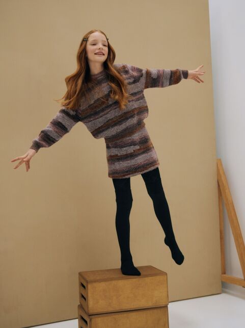 Колготки из хлопка с рисунком «ромбы» и имитацией гольфинов - купить в интернет-магазине Conte