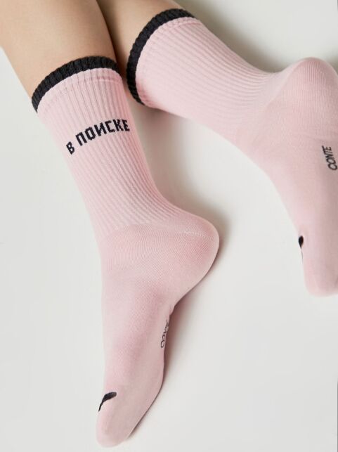 Удлиненные носки из хлопка в рубчик с надписью «В поиске» - купить в интернет-магазине Conte
