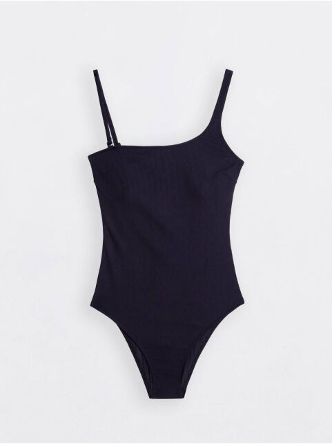 Моделирующий купальник в рубчик на одно плечо BLACK PARTY - купить в интернет-магазине Conte